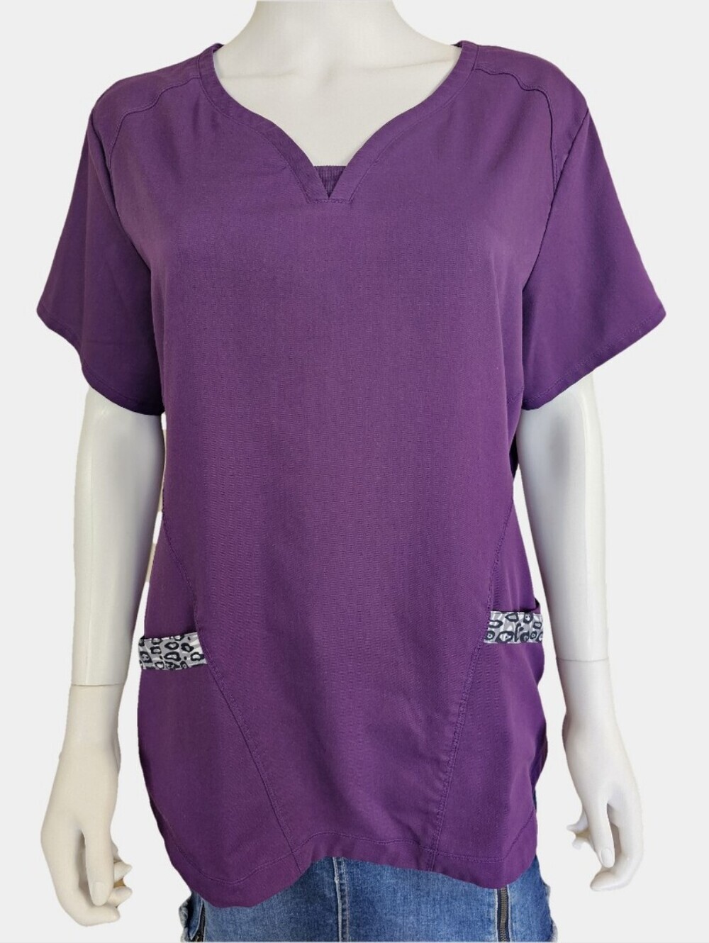 Grey's Anatomy By Barco Uniform Advantage V-Neck Short Sleeve Scrub Top Size XL